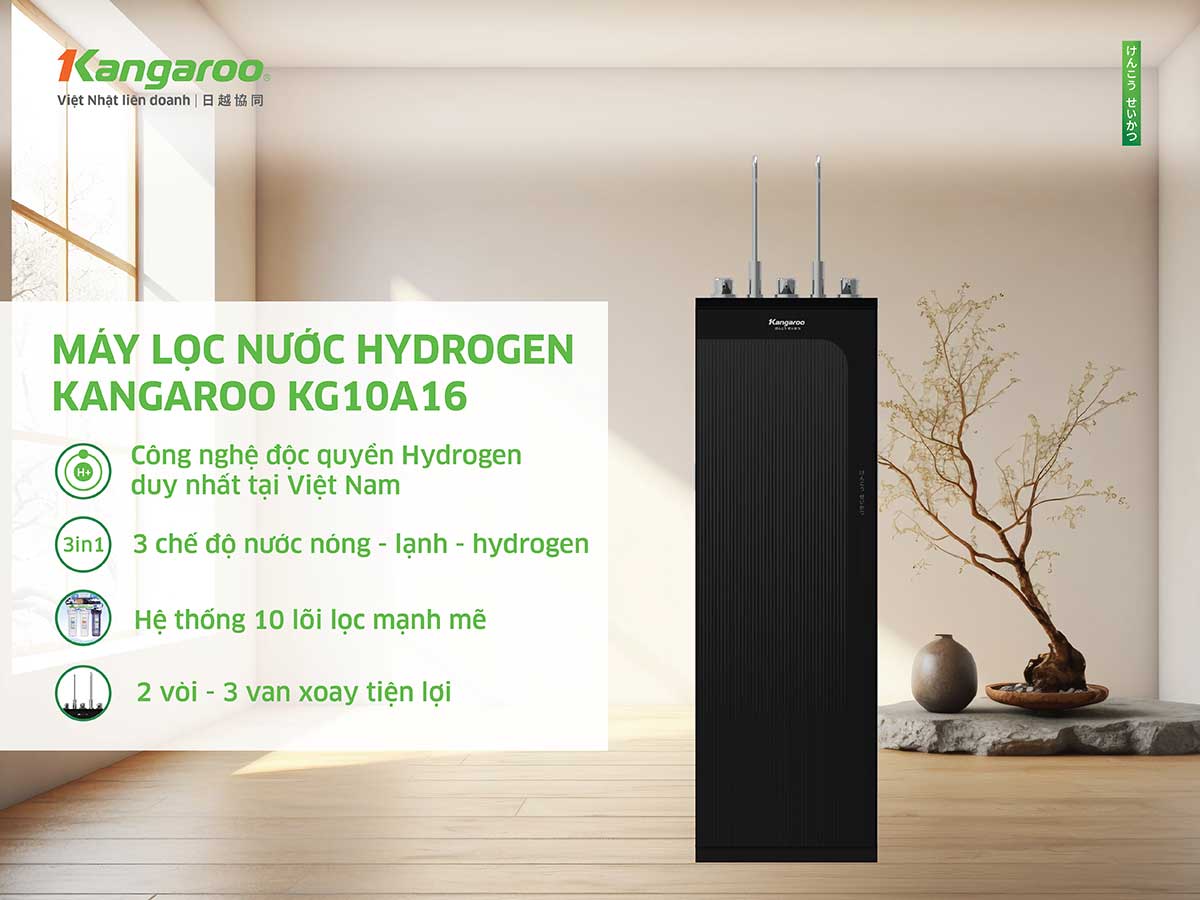 Máy lọc nước nóng lạnh Kangaroo Hydrogen KG10A16