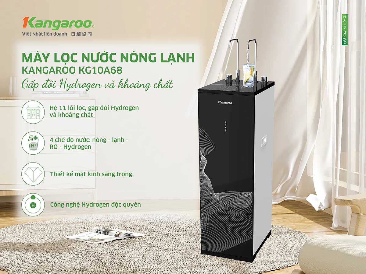 Máy lọc nước nóng lạnh Kangaroo Hydrogen KG10A68