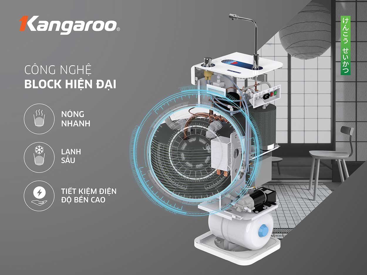 Máy lọc nước Kangaroo Hydrogen ion kiềm KG10A8ES Máy lọc nước Kangaroo Hydrogen ion kiềm KG10A8ES