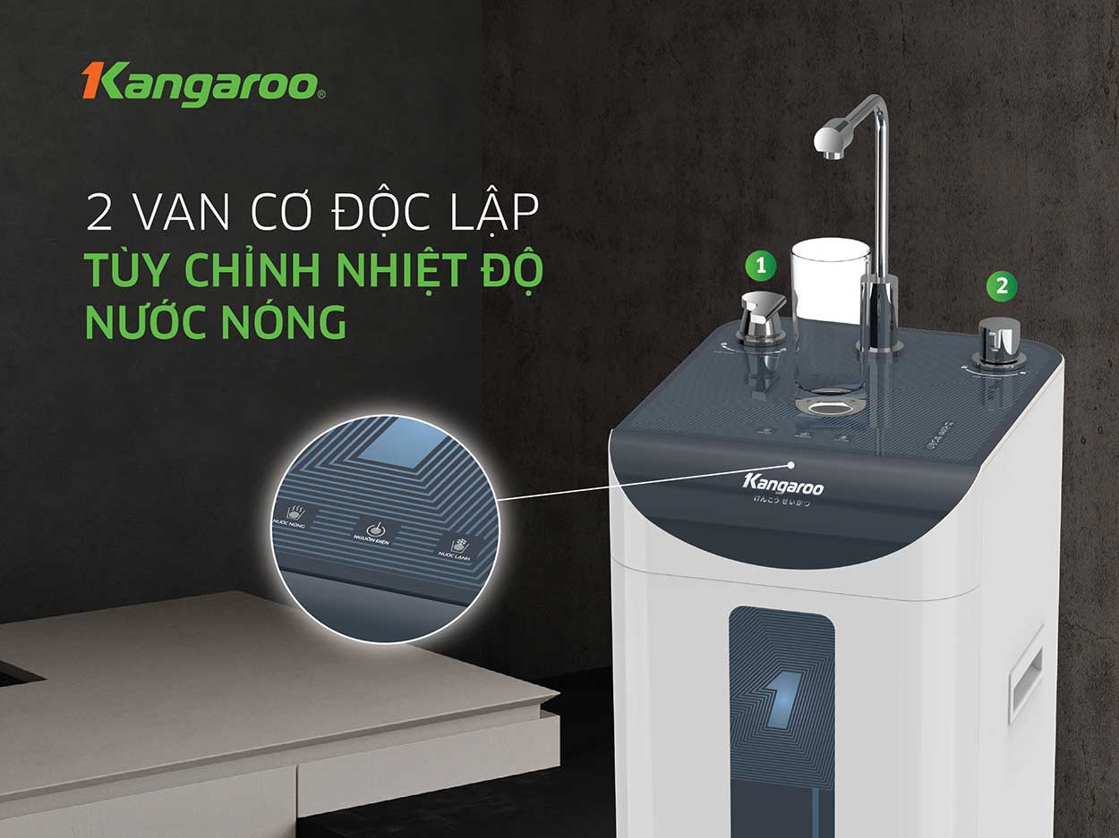Máy lọc nước Kangaroo Hydrogen Slim nóng lạnh KG10A9S Máy lọc nước Kangaroo Hydrogen Slim nóng lạnh KG10A9S