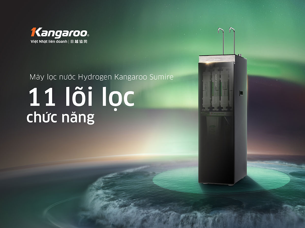 Máy lọc nước nóng lạnh 11 lõi Kangaroo Hydrogen KG11A16