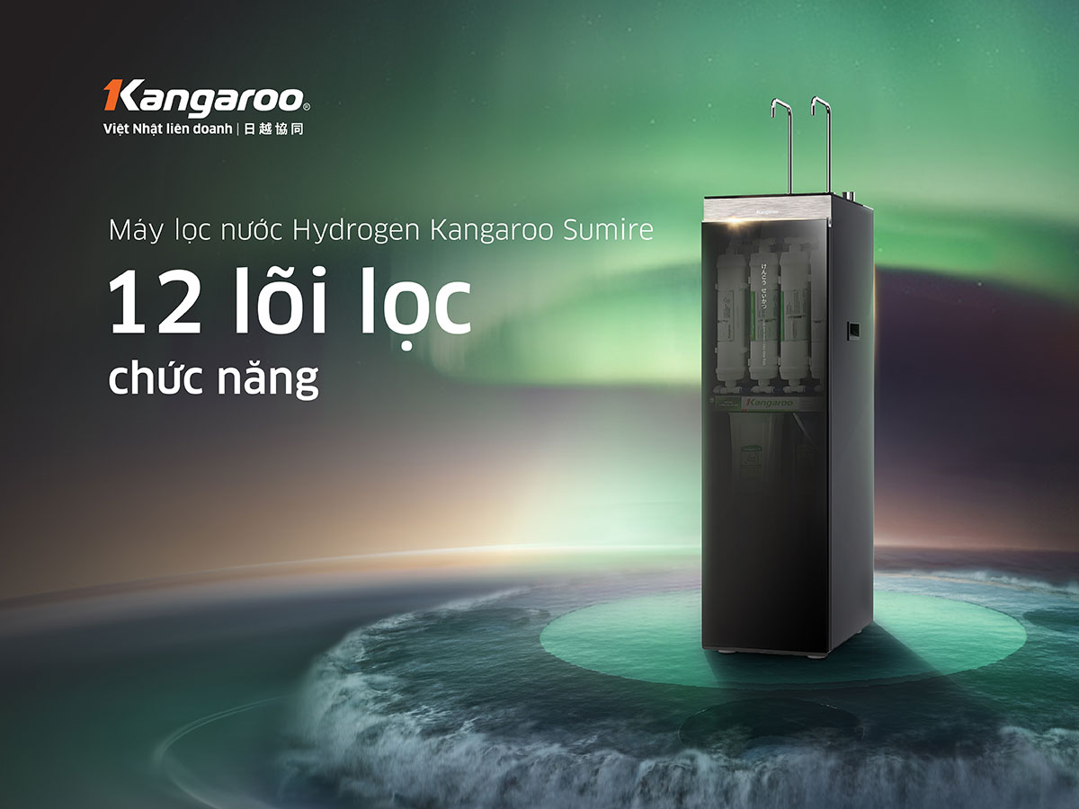 Máy lọc nước nóng lạnh 12 lõi Kangaroo Hydrogen KG12A6 Máy lọc nước nóng lạnh 12 lõi Kangaroo Hydrogen KG12A6