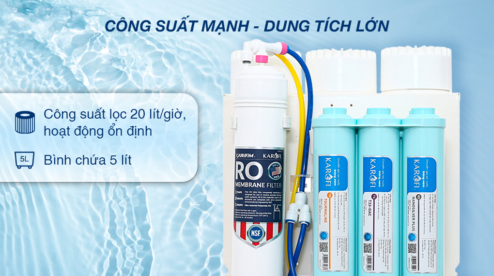 Máy lọc nước RO âm tủ Karofi KAQ-U06 - Công suất