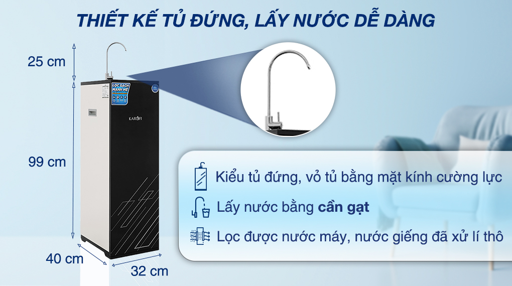 Máy lọc nước RO Karofi KAQ-X26 - Thiết kế