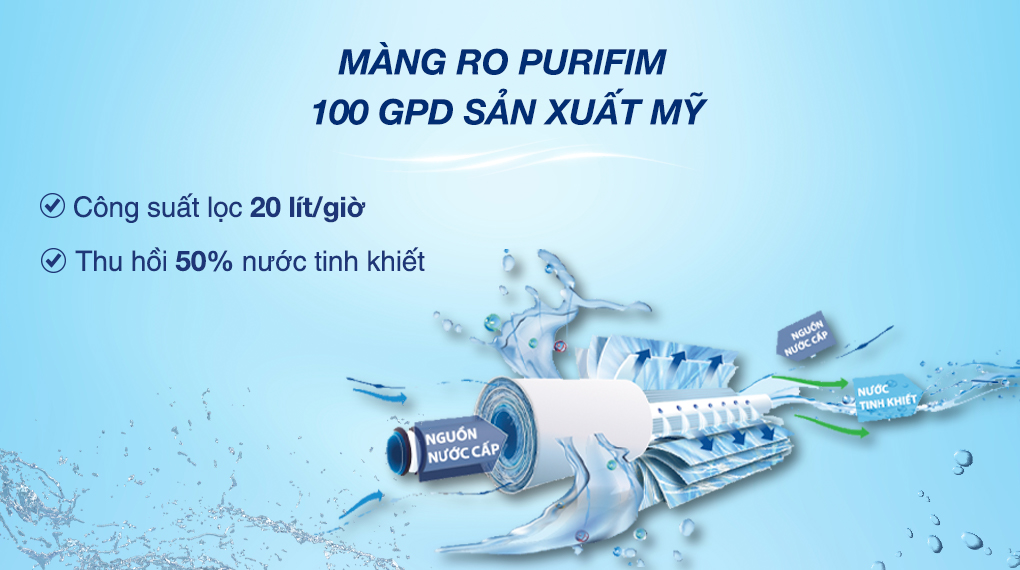 Máy lọc nước RO nóng nguội lạnh Karofi KAD-X39 10 lõi - Thu hồi 50% nước tinh khiết