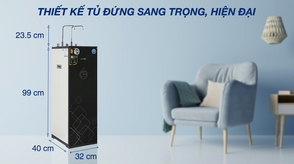 Thiết kế - Máy lọc nước RO nóng lạnh Karofi KAD-X39 10 lõi 