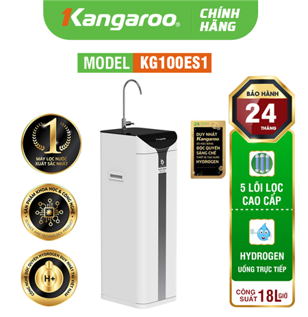 Máy lọc nước Kangaroo Hydrogen ion kiềm KG100ES1 Mới 2024