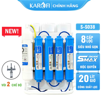 Máy lọc nước Karofi SLIM S-S038-DUAL - 2 Chế độ nước