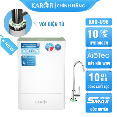 Máy lọc nước Karofi KAQ-U98 - 10 Lõi Thông Minh - Mới 2024