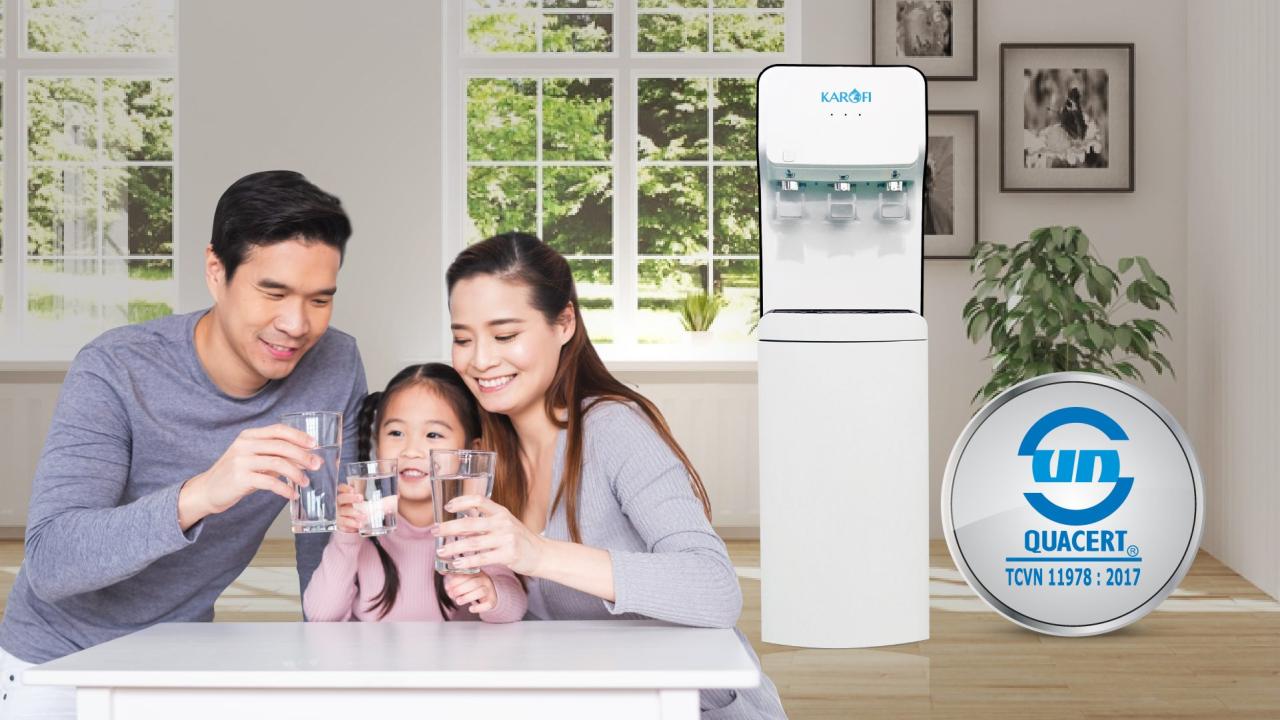 Cây nước nóng lạnh hút bình Karofi HC18