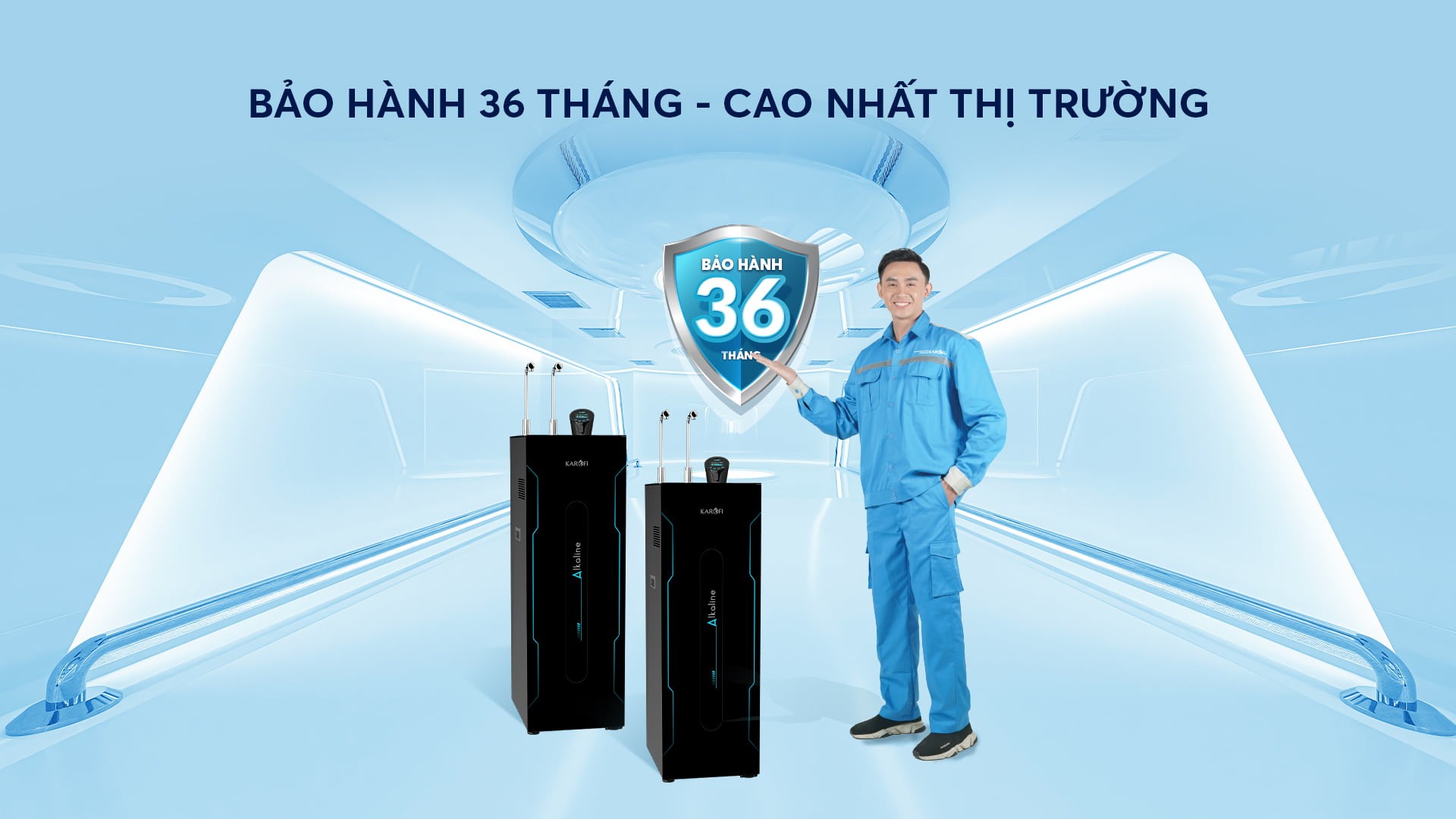 Máy lọc nước ion kiềm nóng lạnh nguội Karofi KAE-S88