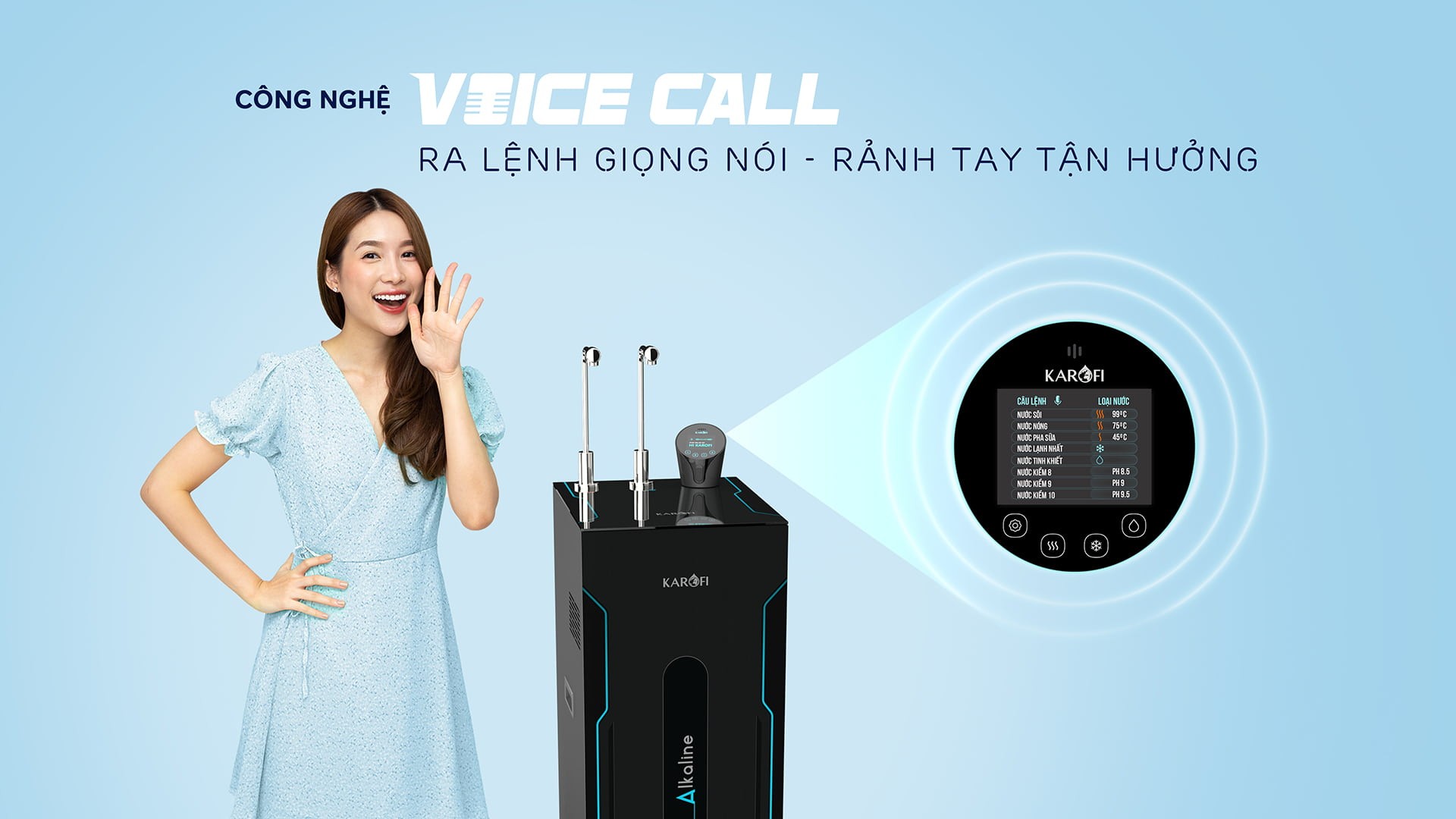 Máy lọc nước ion kiềm nóng lạnh nguội Karofi KAE-S88