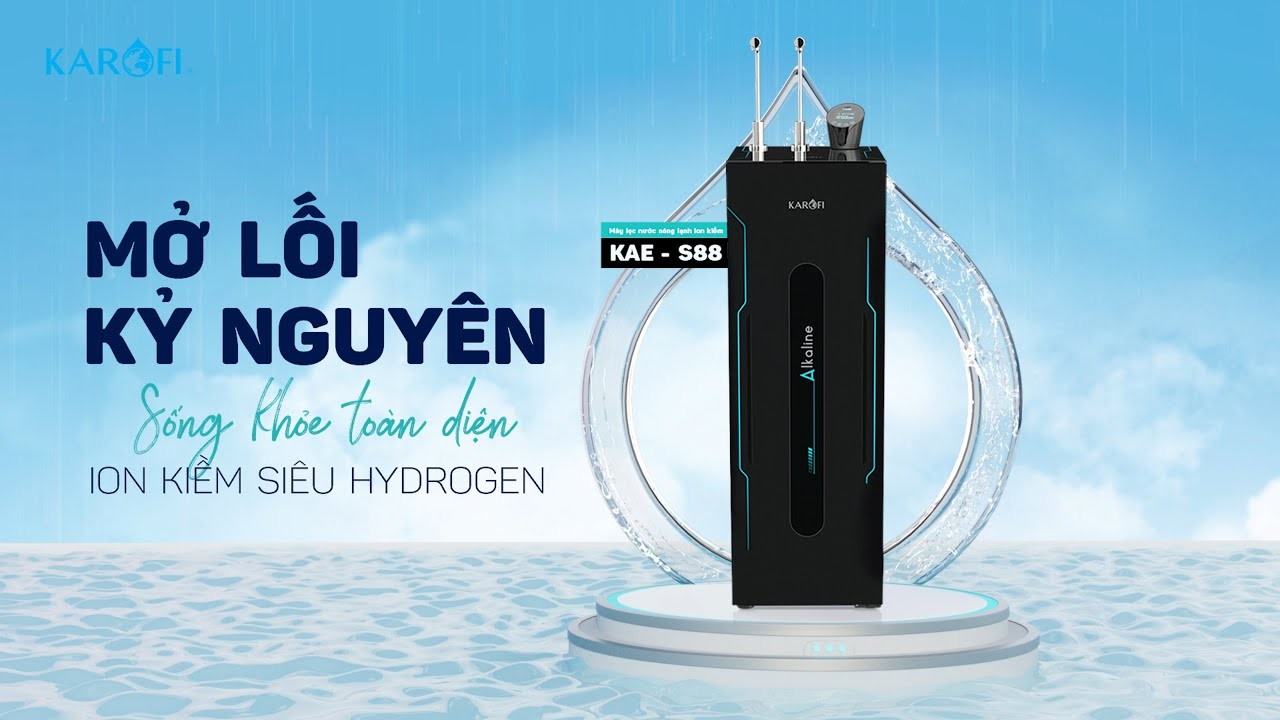 Máy lọc nước ion kiềm nóng lạnh nguội Karofi KAE-S88