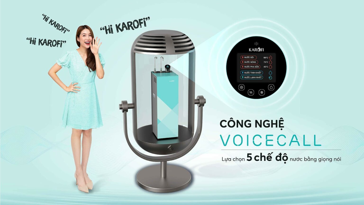 máy lọc nước karofi điều khiển bằng giọng nói